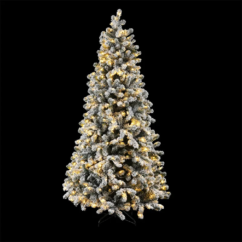 6ft 1.8m 350 LED Christmas Tree Snow Flocked LED Xmas Decoration 8-Light Modes