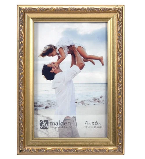 Malden Fashion Metal Bezel Gold 4"x6" Photo Frame