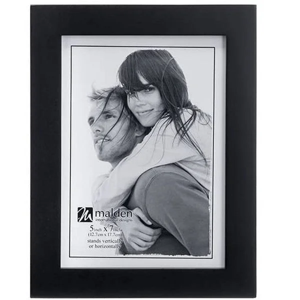 Malden Linear Classic Wood 5"x7" Photo Frame, Black