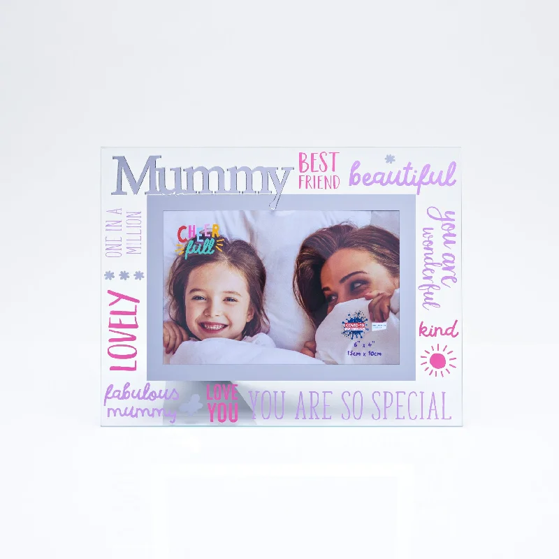 Mummy Photo Frame Freestanding Cheerfull Glass 6" X 4" Photo Frame