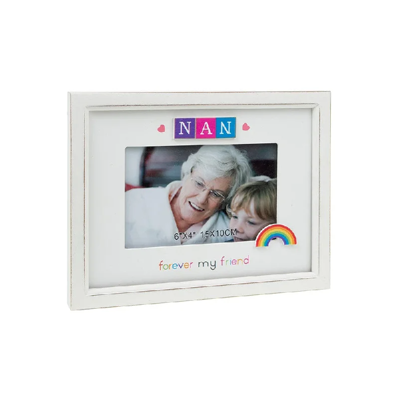 Nan My Friend Rainbow Scrabble 6" x 4" Photo Frame Wall Mounted or Freestanding