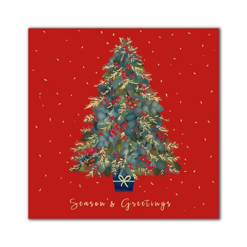 Pack of 8 Festive Christmas Tree In Aid Of Mind Charity Christmas Cards