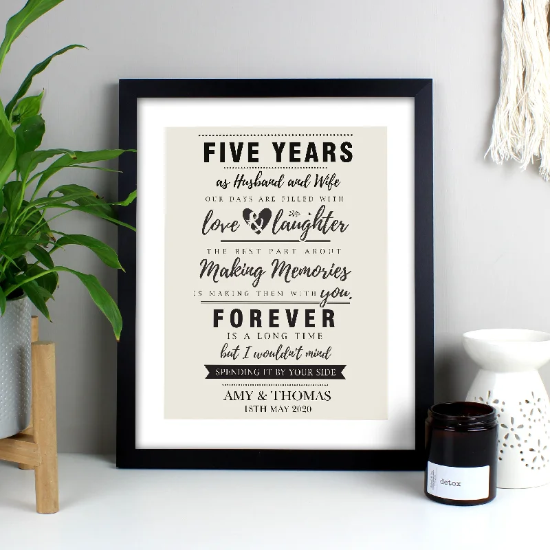 Personalised Anniversary Black Framed Print - Personalise It!