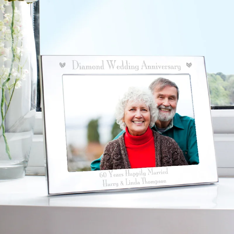 Personalised Diamond Anniversary 7x5 Landscape Photo Frame - Personalise It!