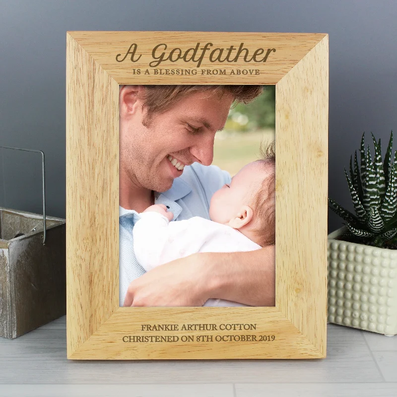 Personalised Godfather 5x7 Wooden Photo Frame - Personalise It!