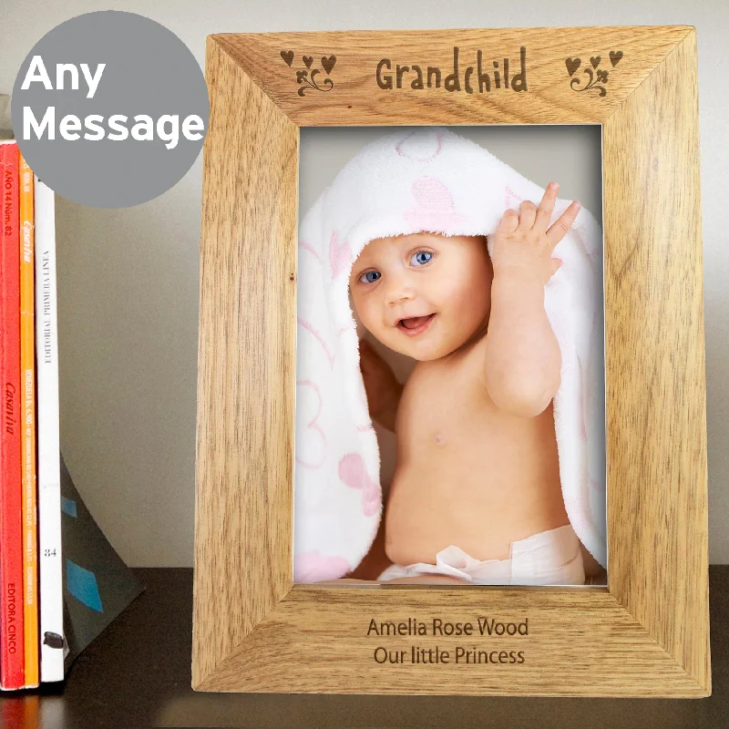 Personalised Grandchild 5x7 Wooden Photo Frame - Personalise It!