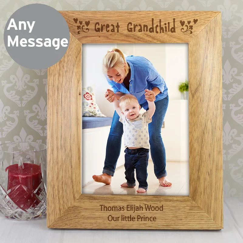 Personalised Great Grandchild 5x7 Wooden Photo Frame - Personalise It!