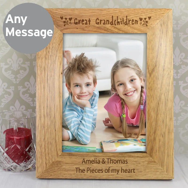 Personalised Great Grandchilden 5x7 Wooden Photo Frame - Personalise It!