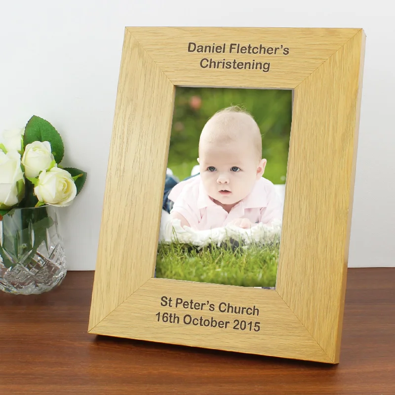 Personalised Long Message 4x6 Oak Finish Photo Frame - Personalise It!