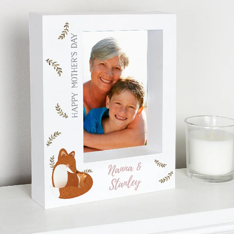 Personalised Mummy and Me Fox 5x7 Box Photo Frame - Personalise It!