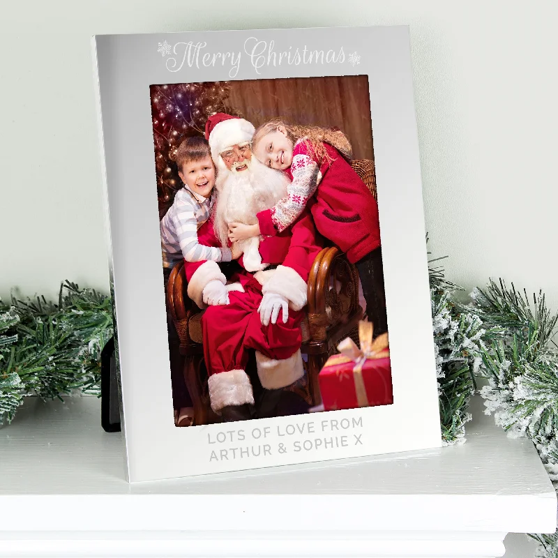 Personalised Silver 5x7 Merry Christmas Photo Frame - Personalise It!