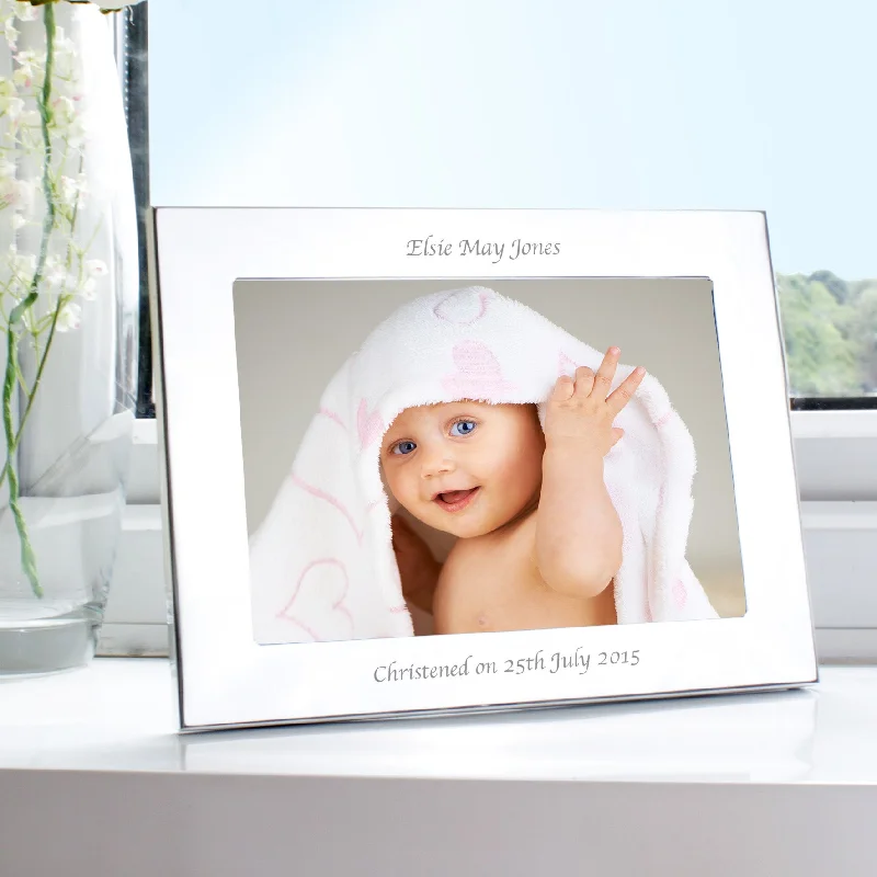 Personalised Silver 7x5 Landscape Photo Frame - Personalise It!