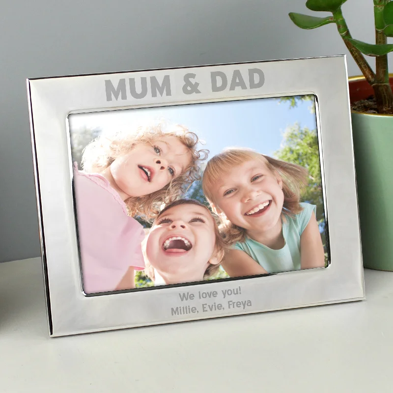 Personalised Silver 7x5 Mum & Dad Photo Frame - Personalise It!