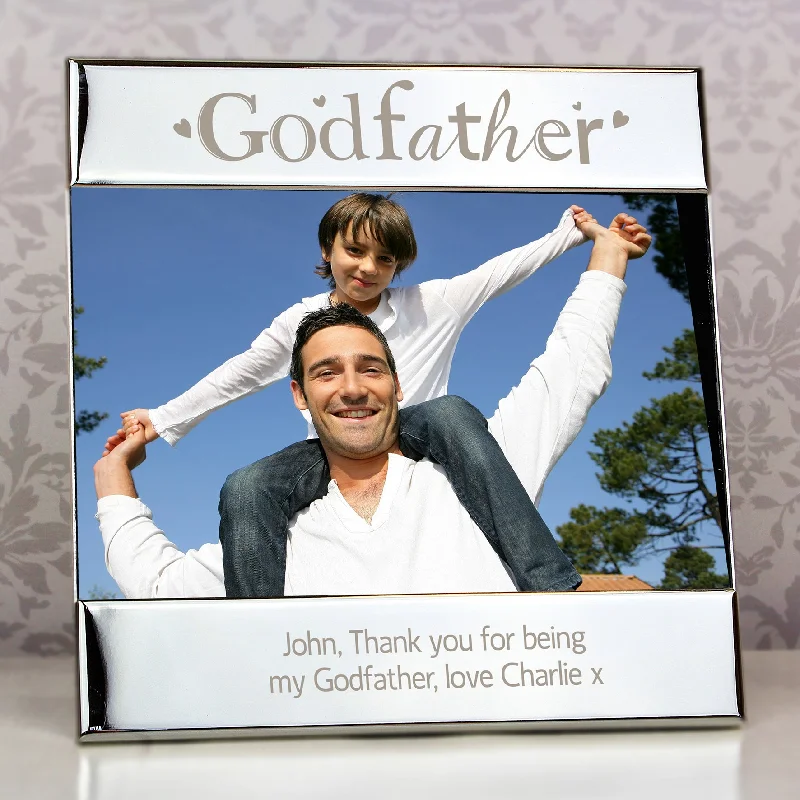 Personalised Silver Godfather Square 6x4 Photo Frame - Personalise It!