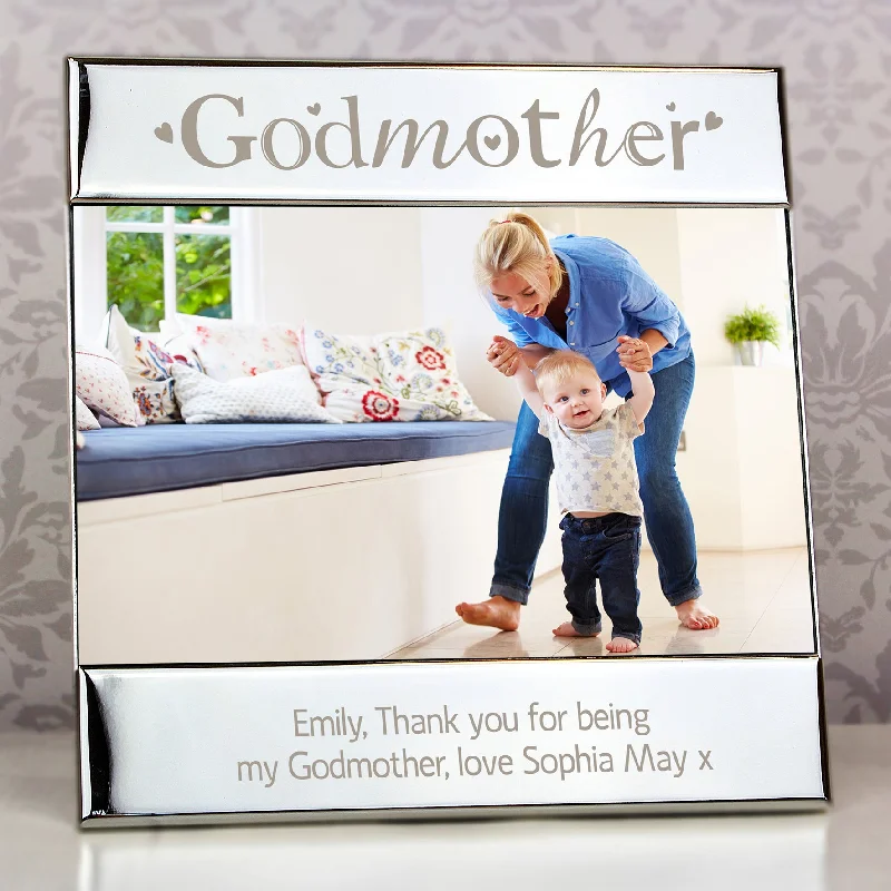 Personalised Silver Godmother Square 6x4 Photo Frame - Personalise It!