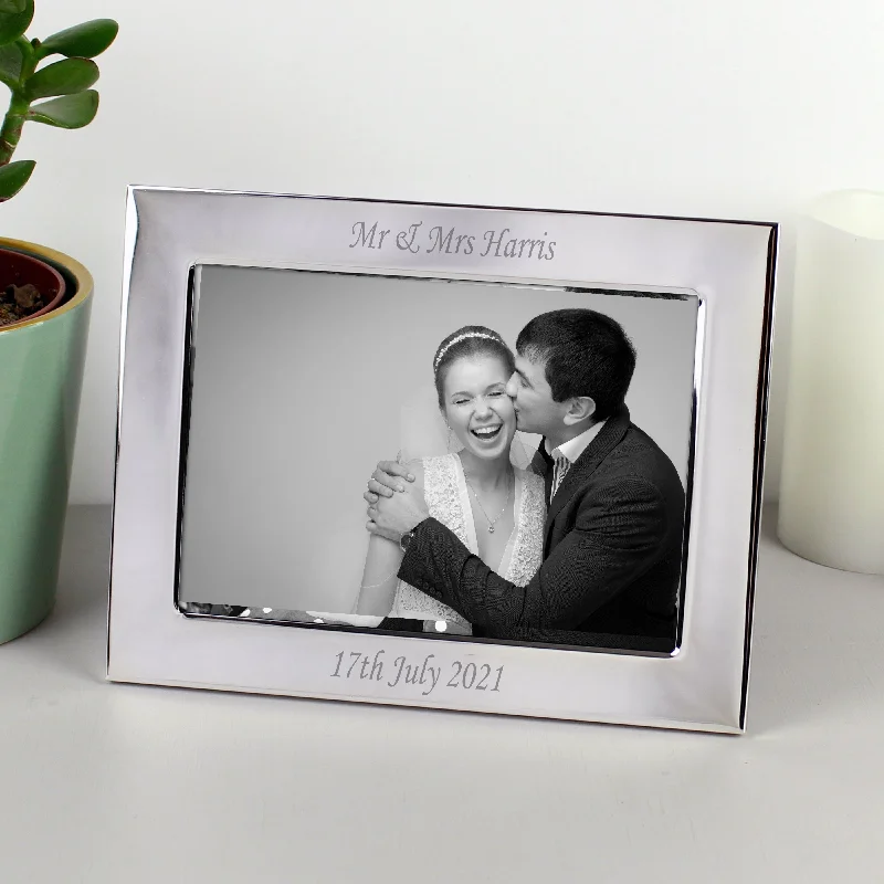 Personalised Silver Plated 7x5 Landscape Photo Frame - Personalise It!