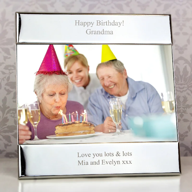 Personalised Silver Square 6x4 Photo Frame - Personalise It!