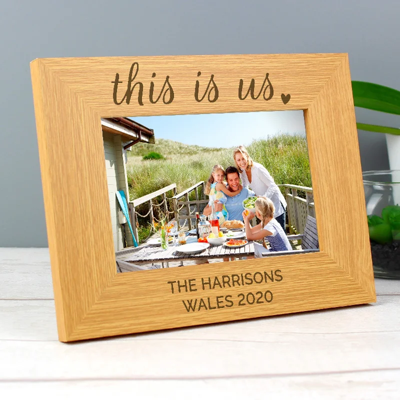 Personalised 'This Is Us' 4x6 Landscape Wooden Photo Frame - Personalise It!