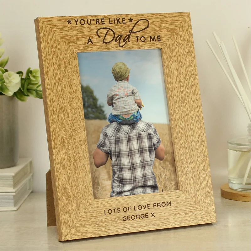 Personalised You're Like a Dad to Me Oak Finish Photo Frame - Personalise It!