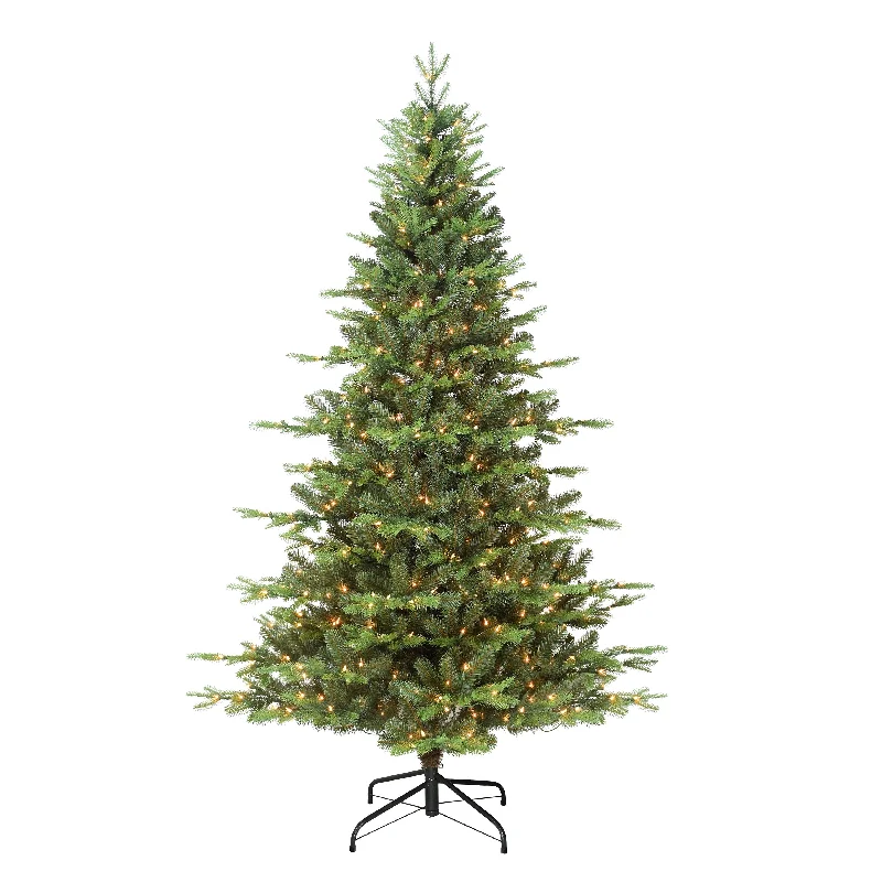 Pre-Lit 7.5' Newbury Fir Artificial Christmas Tree with 450 Lights, Green