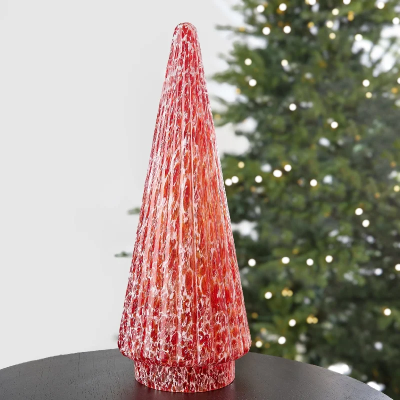 Red Glass Christmas Tree Tabletop