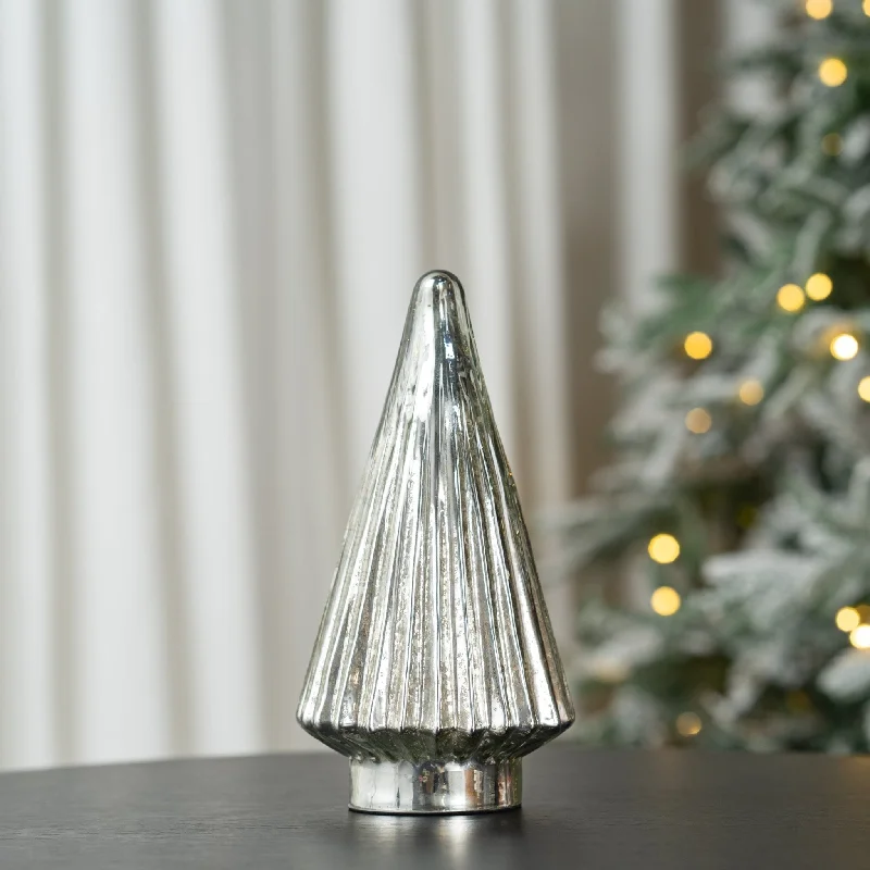 Silver Glass Christmas Tree Tabletop