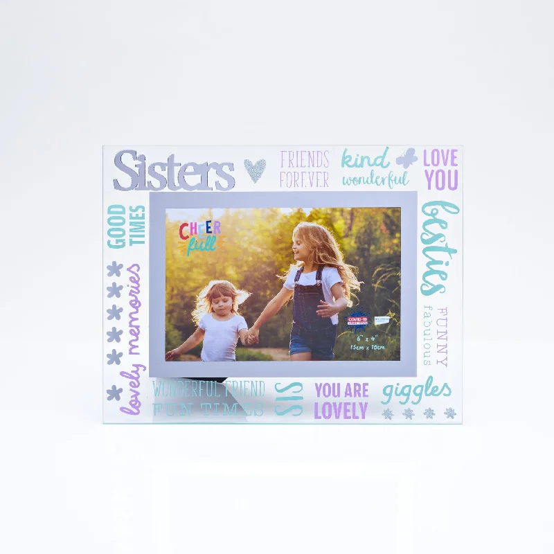 Sister Photo Frame Freestanding Cheerfull Glass 6" X 4" Photo Frame