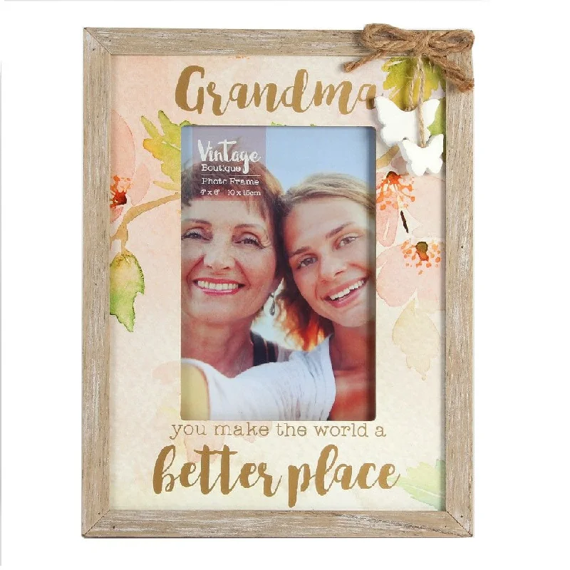 Vintage Boutique Grandma Embellished Wood Photo Frame