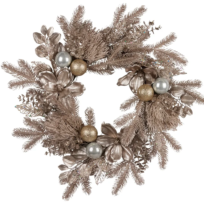 Champagne Glitter Christmas Wreath - 61cm