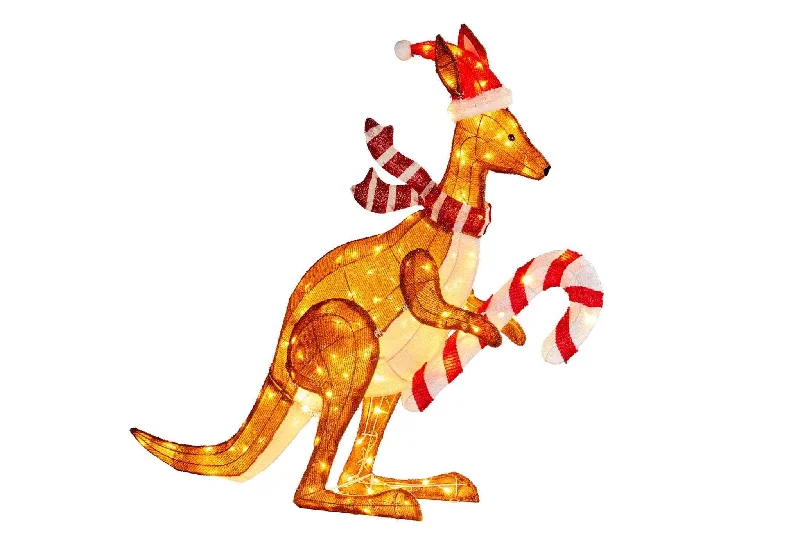 Christmas Kangaroo Display with Lights 99cm